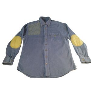 Vineyard Vines Crosby Shirt Men Sz M Button Up Blue Elbow Patch Workwear